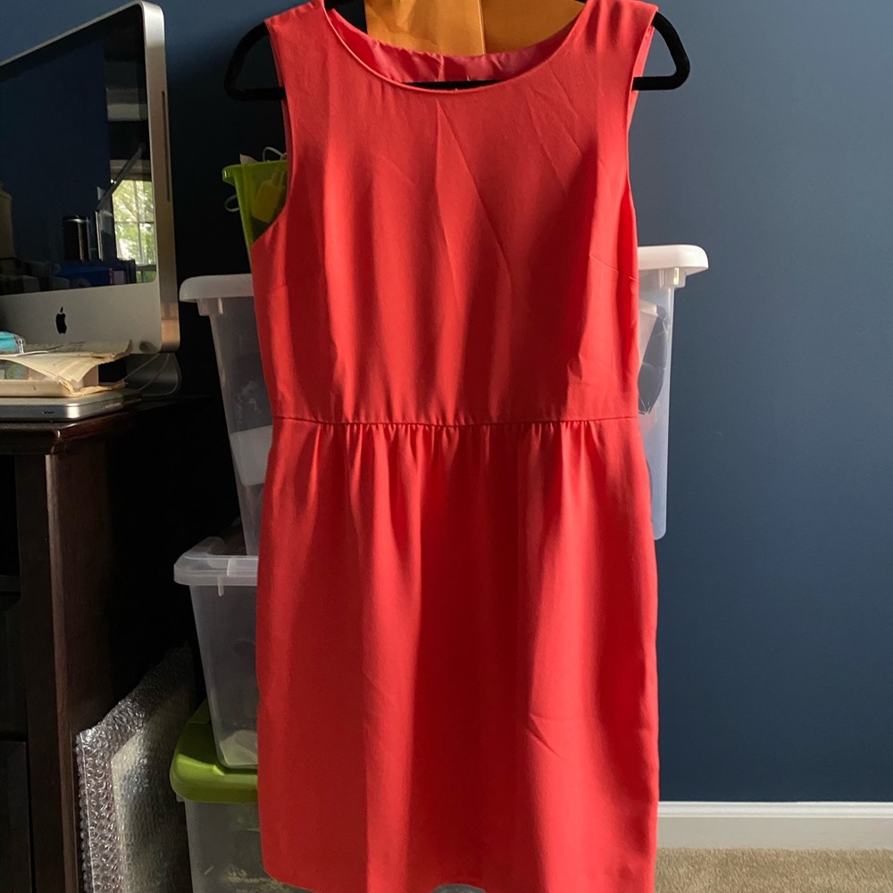 Coral Cinched Waist Dress